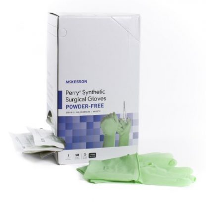 McKesson Perry Surgical Glove Sterile Green Powder Free Polyisoprene Hand Specific Smooth Chemo Tested