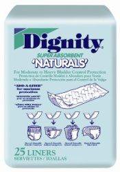 Dignity Incontinence Liner 12 Inch Length Moderate Absorbency Polymer Unisex Disposable