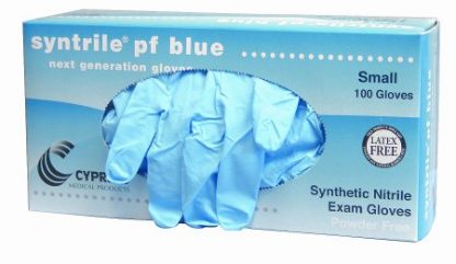 Syntrile pf blue Exam Glove NonSterile Blue Powder Free Nitrile Ambidextrous Fully Textured Not Chemo Approved