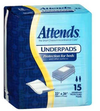 Attends Discreet Underpad 23 X 36 Inch Disposable Polymer Light Absorbency