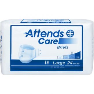 Attends Care Adult Incontinent Brief Elastic Gathers Tab Closure Disposable Moderate Absorbency