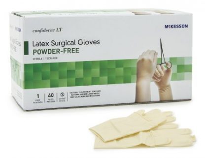 McKesson Confiderm LT Surgical Glove Sterile Ivory Powder Free Latex Hand Specific Bisque Not Chemo Approved