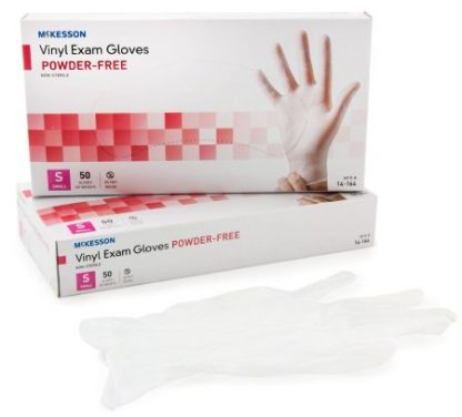 McKesson Confiderm Exam Glove NonSterile Clear Powder Free Vinyl Ambidextrous Smooth Not Chemo Approved