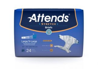 Attends Stretch Adult Incontinent Brief Tab Closure Disposable Moderate Absorbency