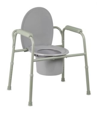 Commode Chair McKesson Fixed Arm Steel Frame