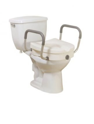 Drive White Raised Toilet Seat with Arms